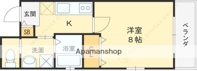 G-プロスペリテ塚口(1K/4階)の間取り写真