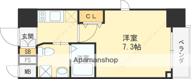 サンクラッソ伊丹(1K/9階)の間取り写真