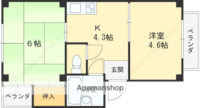 メゾンAY(2K/3階)の間取り写真