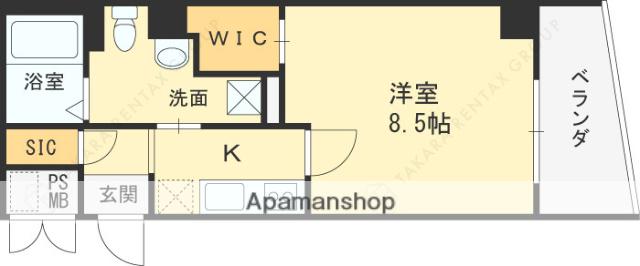 MOTORIA(1K/1階)の間取り写真