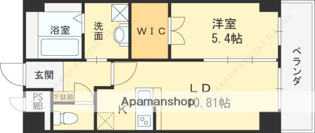 サザンクロス(1LDK/2階)の間取り写真