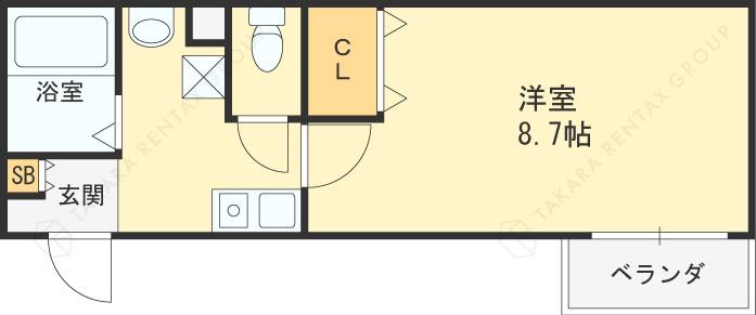 MAPLE(1K/2階)の間取り写真