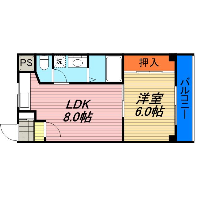 Mプラザ城東五番館(1LDK/5階)の間取り写真