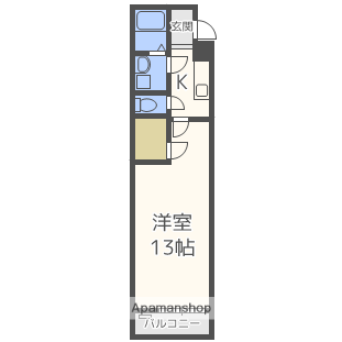 フジパレス立花サウス(1K/3階)の間取り写真