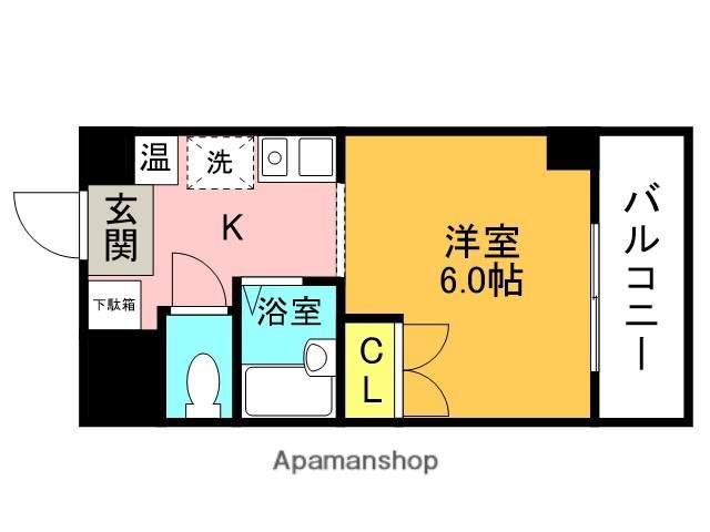 エンデバー武庫之荘(ワンルーム/3階)の間取り写真