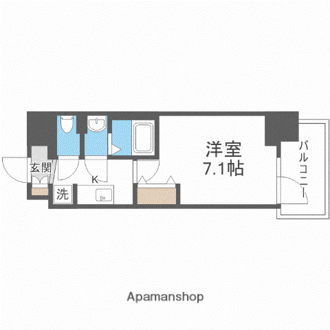 フレシール昭和通(1K/9階)の間取り写真