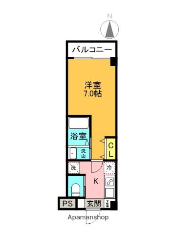 ラ・ポルテ武庫之荘(1K/2階)の間取り写真