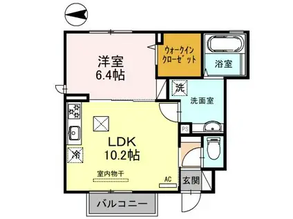 ジョイ カルチュラ(1LDK/1階)の間取り写真