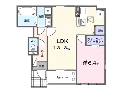 アルドーレⅡ(1LDK/1階)の間取り写真