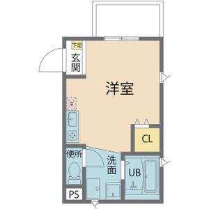 CAMELLIA(ワンルーム/2階)の間取り写真