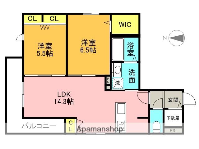 CASITA 七ッ松(2LDK/2階)の間取り写真