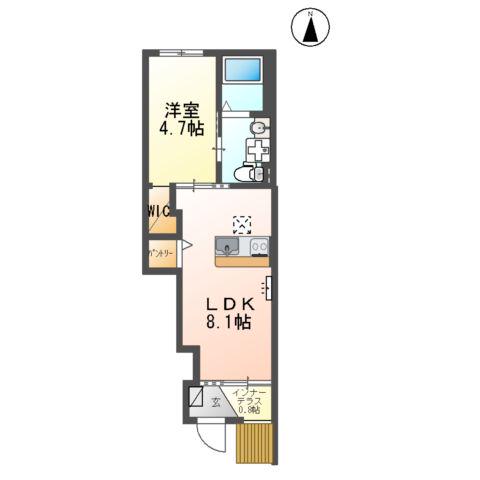 LA・FELICE(1LDK/1階)の間取り写真