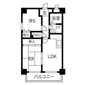ラモーブ(2LDK/1階)の間取り写真