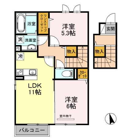 宮の前プラザ(2LDK/2階)の間取り写真