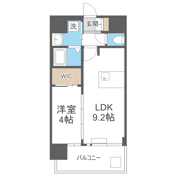 プレサンス尼崎アルモナ(1LDK/3階)の間取り写真
