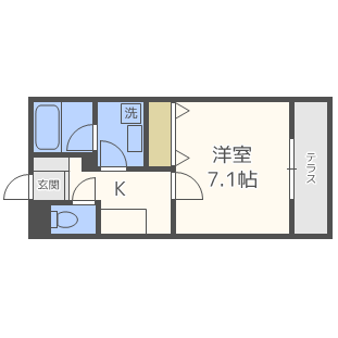 アクシリア尼崎(1K/1階)の間取り写真