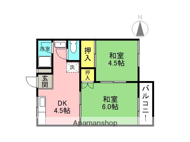 ハイツ南塚口(2K/1階)の間取り写真