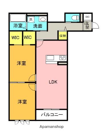 伊丹市鴻池5丁目(2LDK/1階)の間取り写真