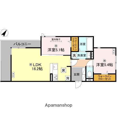 ラ・メゾン三保町(2LDK/1階)の間取り写真