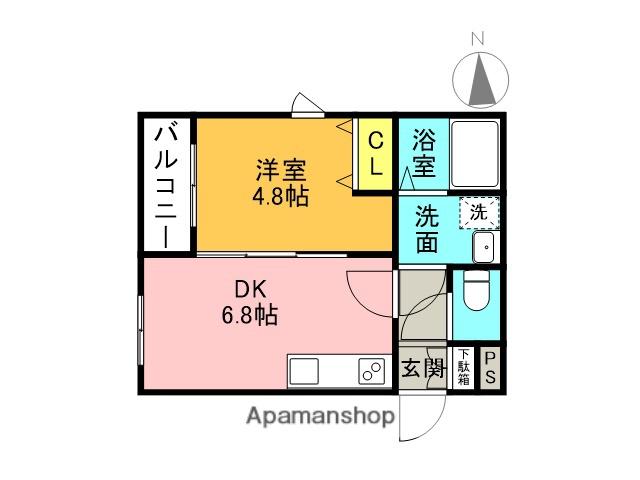 LA-CREA 塚口本町(1DK/2階)の間取り写真