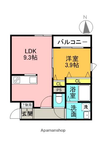 LA-CREA 塚口本町(1LDK/2階)の間取り写真