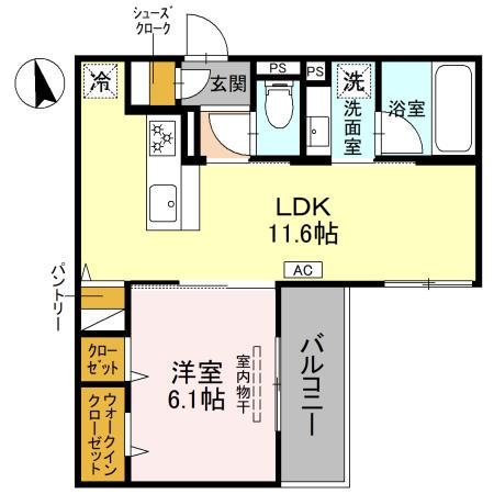VIVRE立花(1LDK/2階)の間取り写真