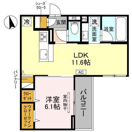 VIVRE立花(1LDK/3階)の間取り写真
