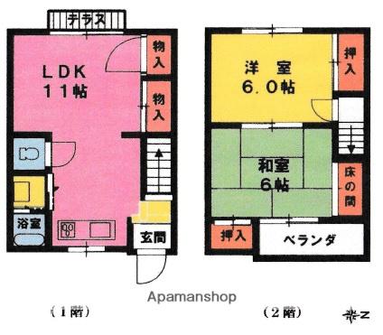 リバーサイドテラス西棟(2LDK)の間取り写真
