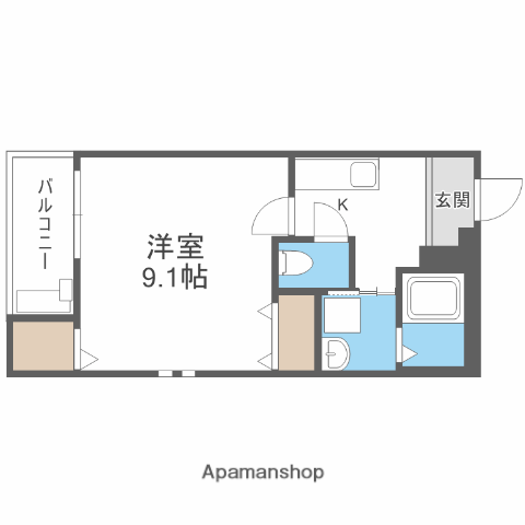 フジパレス東難波町三丁目(1K/1階)の間取り写真
