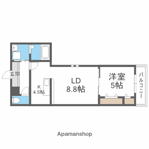 フジパレスJR尼崎(1LDK/3階)の間取り写真