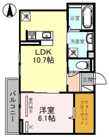 D-ROOM塚口町(1LDK/3階)の間取り写真