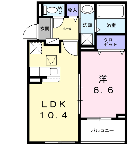 サンロイヤルⅠ(1LDK/1階)の間取り写真