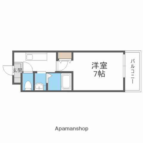 ROOST南武庫之荘(1K/2階)の間取り写真