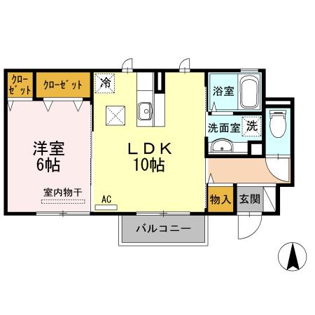 ナーヴィス(1LDK/1階)の間取り写真