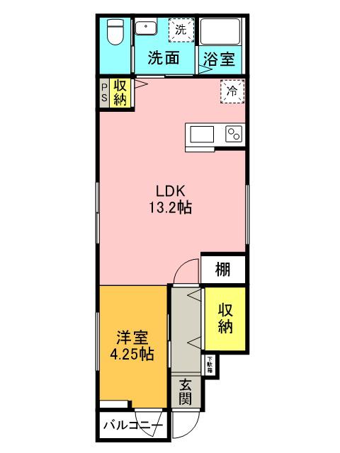 阪神電鉄本線 武庫川駅 徒歩8分 3階建 築1年(1LDK/1階)の間取り写真