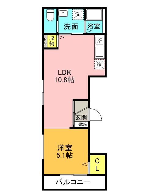 阪神電鉄本線 武庫川駅 徒歩8分 3階建 築1年(1LDK/2階)の間取り写真