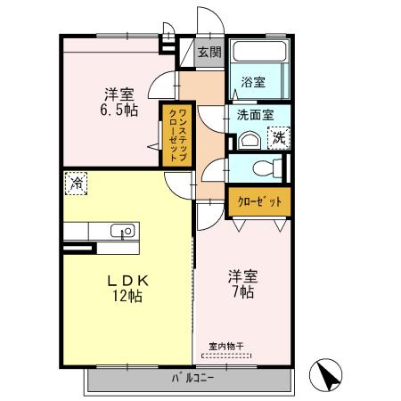 ブランベルジュ(2LDK/2階)の間取り写真