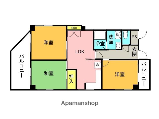エレガンス松本2号館(3LDK/3階)の間取り写真