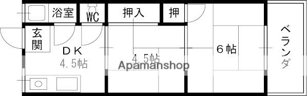 寿コーポ(2DK/3階)の間取り写真