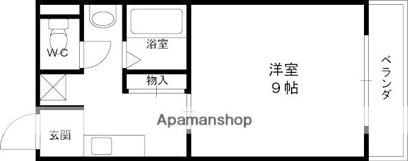 フルール(1K/2階)の間取り写真