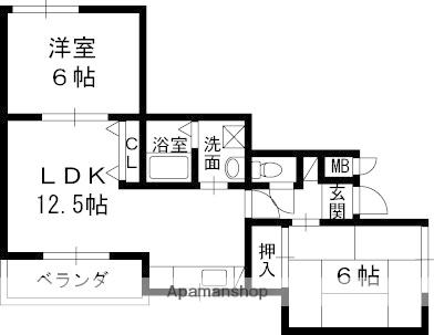 シャルマンコート西宮(2LDK/5階)の間取り写真