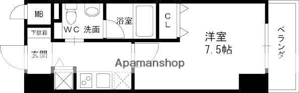 GROOVE MUKOGAWA(1K/5階)の間取り写真