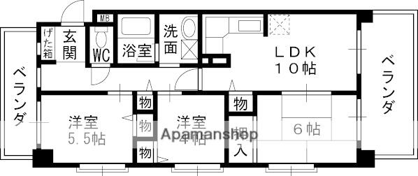 ジュエルコート甲子園口Ⅱ(3LDK/2階)の間取り写真