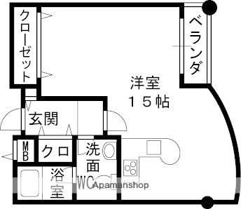 コロナール甲子園(ワンルーム/4階)の間取り写真