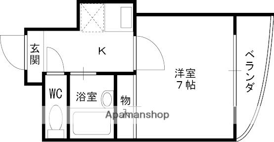 コニファ-(1K/4階)の間取り写真