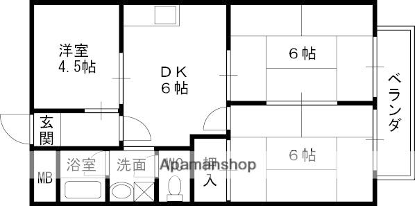 シャルマンフジ武庫之荘壱番館(3DK/3階)の間取り写真