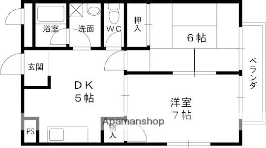 ブジュン苑(2DK/1階)の間取り写真