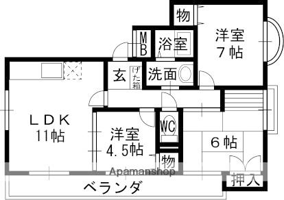 コータース苦楽園(3LDK/3階)の間取り写真
