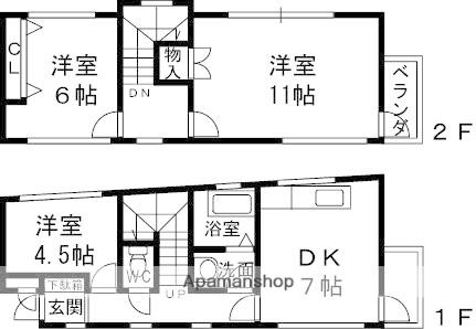 サンロイヤル神垣(3DK/2階)の間取り写真