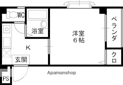 フローラルステージ同心町(1K/2階)の間取り写真
